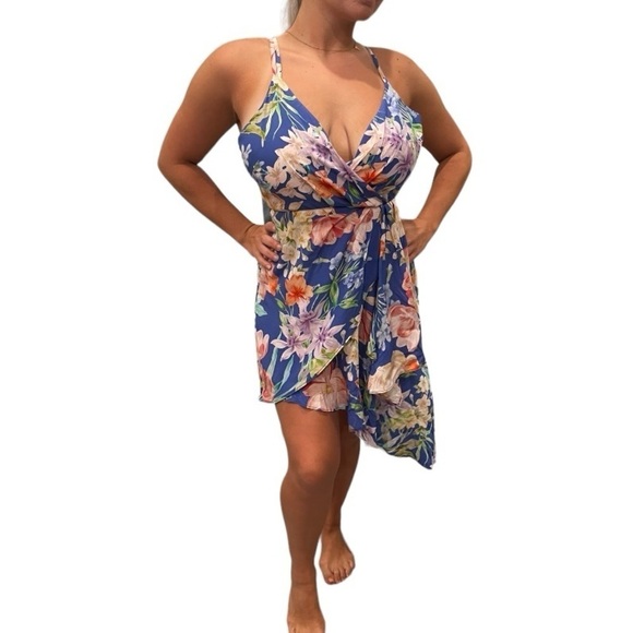Yumi Kim Asymmetrical Hem Floral Sleeveless Dress.Size XS - Picture 1 of 15
